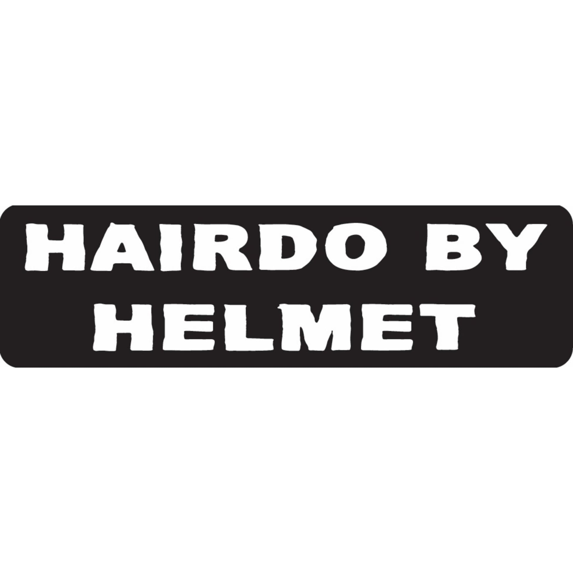 Hairdo by helmet vinyl motorcycle helmet sticker - funny biker decal