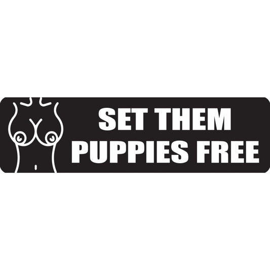 Set them puppies free vinyl motorcycle helmet sticker - funny biker decal

