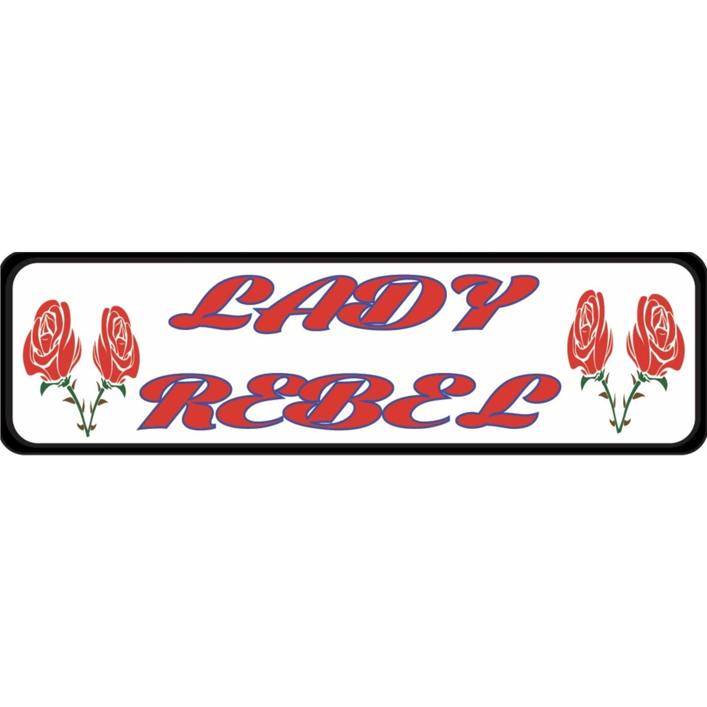 Lady rebel vinyl motorcycle helmet sticker - women's biker decal