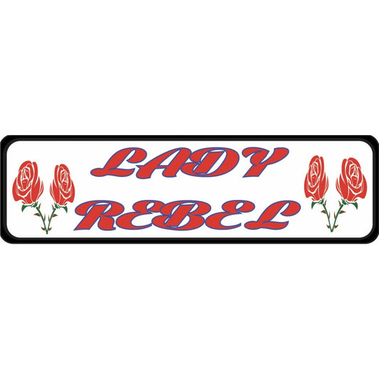 Lady rebel vinyl motorcycle helmet sticker - women's biker decal