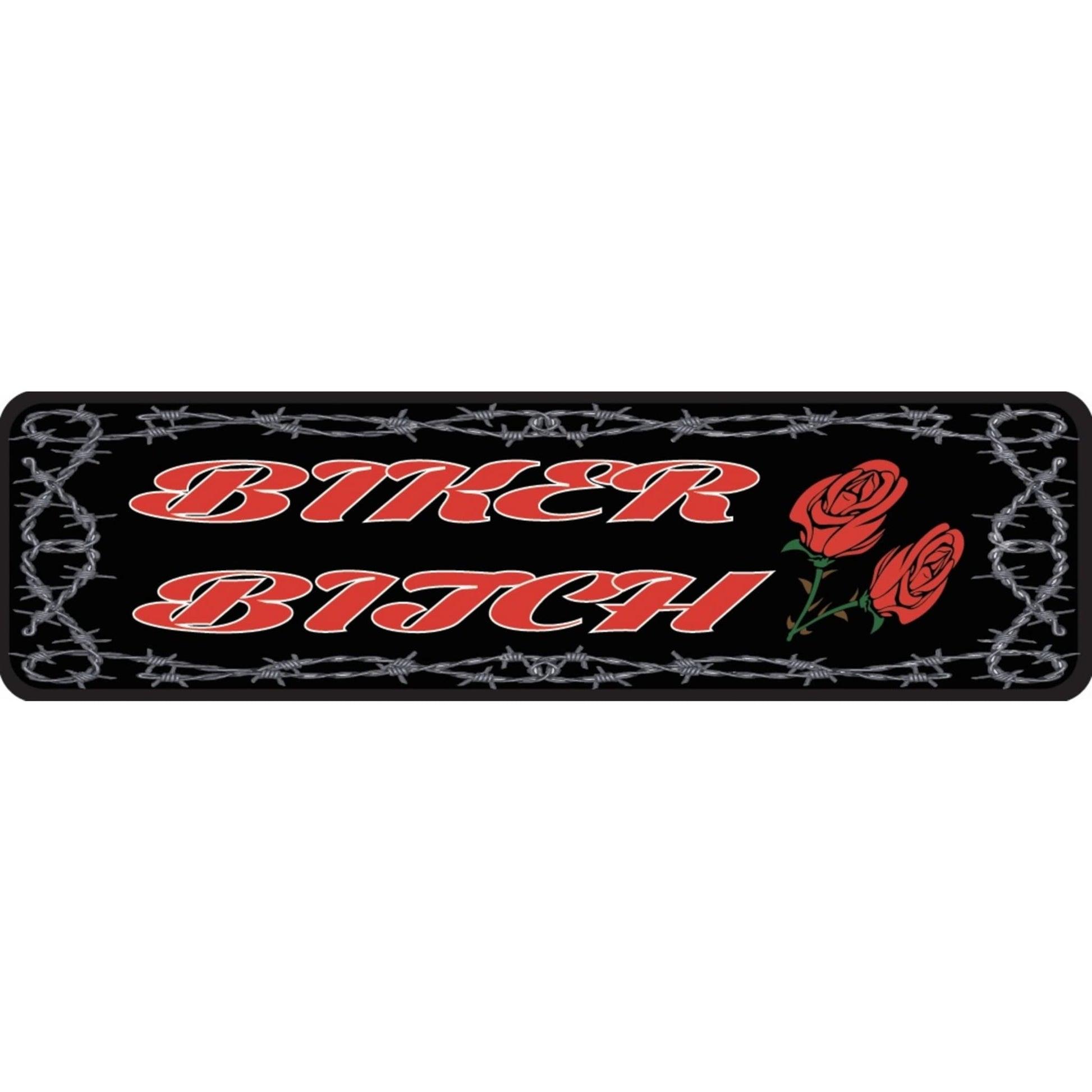Biker bitch vinyl motorcycle helmet sticker - women's biker decal