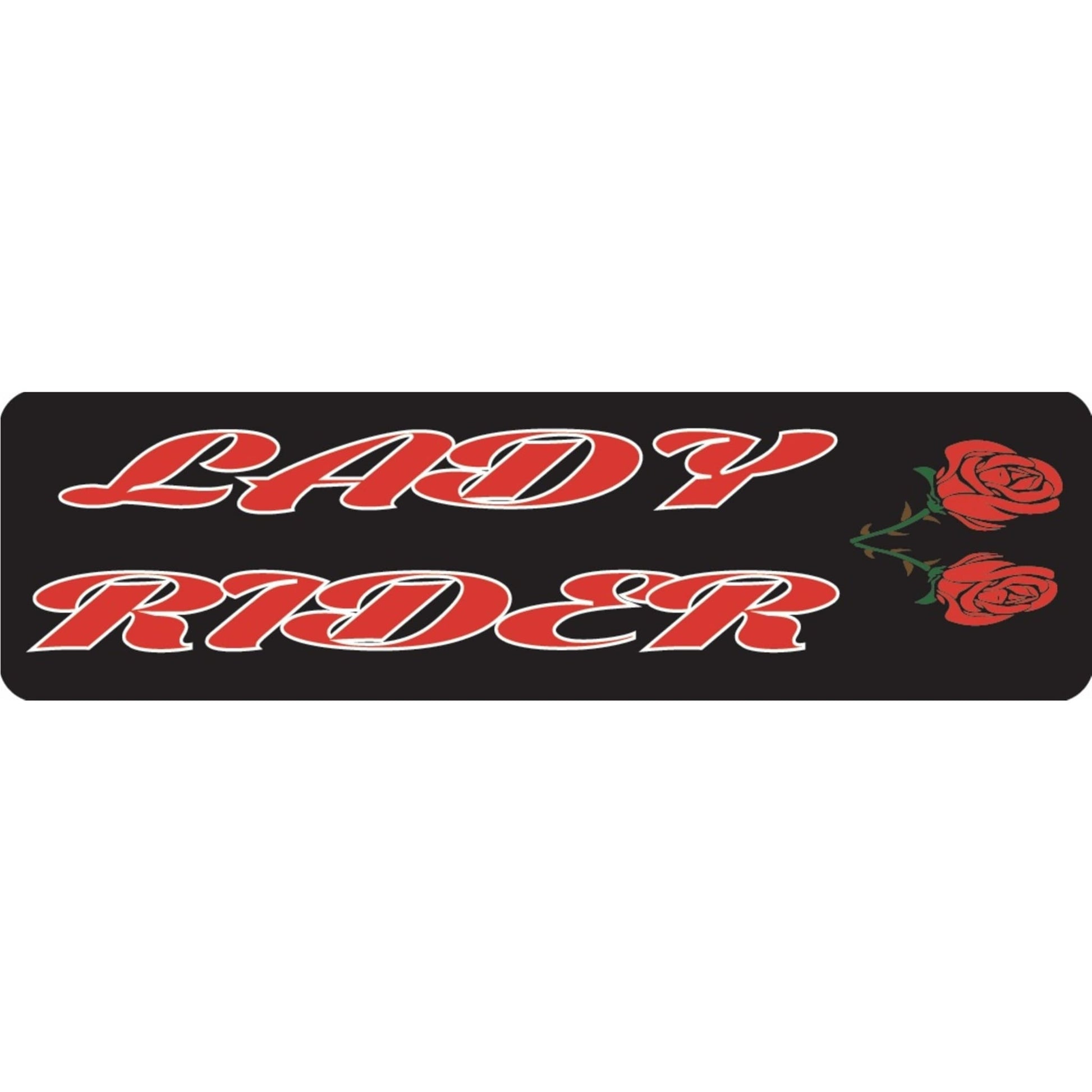 Lady rider vinyl motorcycle helmet sticker - women's biker decal