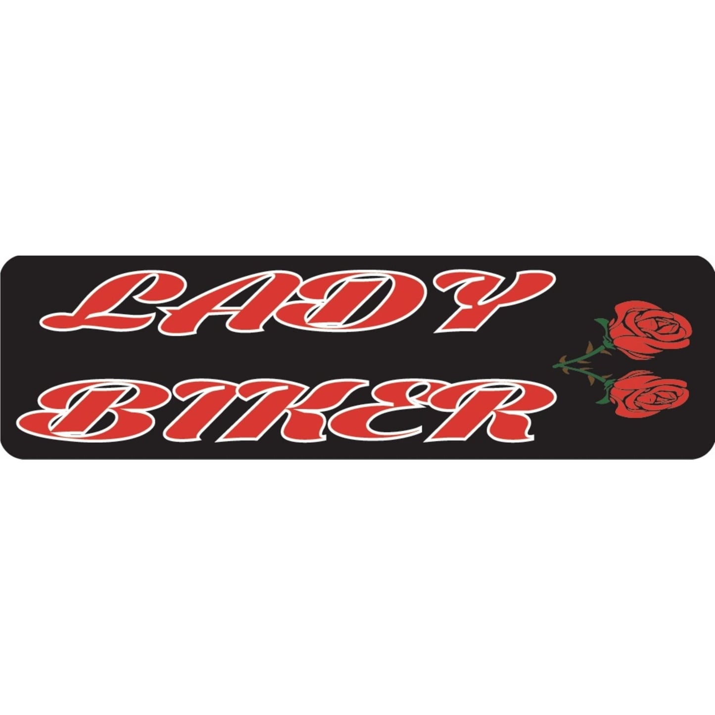 Lady biker vinyl motorcycle helmet sticker - women's biker decal