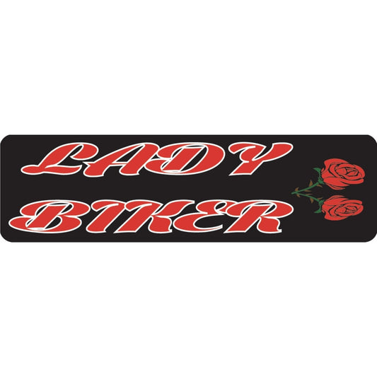 Lady biker vinyl motorcycle helmet sticker - women's biker decal