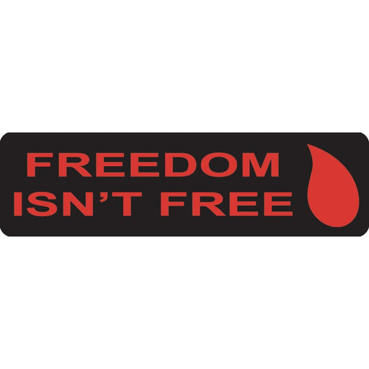 Freedom isn't free vinyl motorcycle helmet sticker - patriotic biker decal