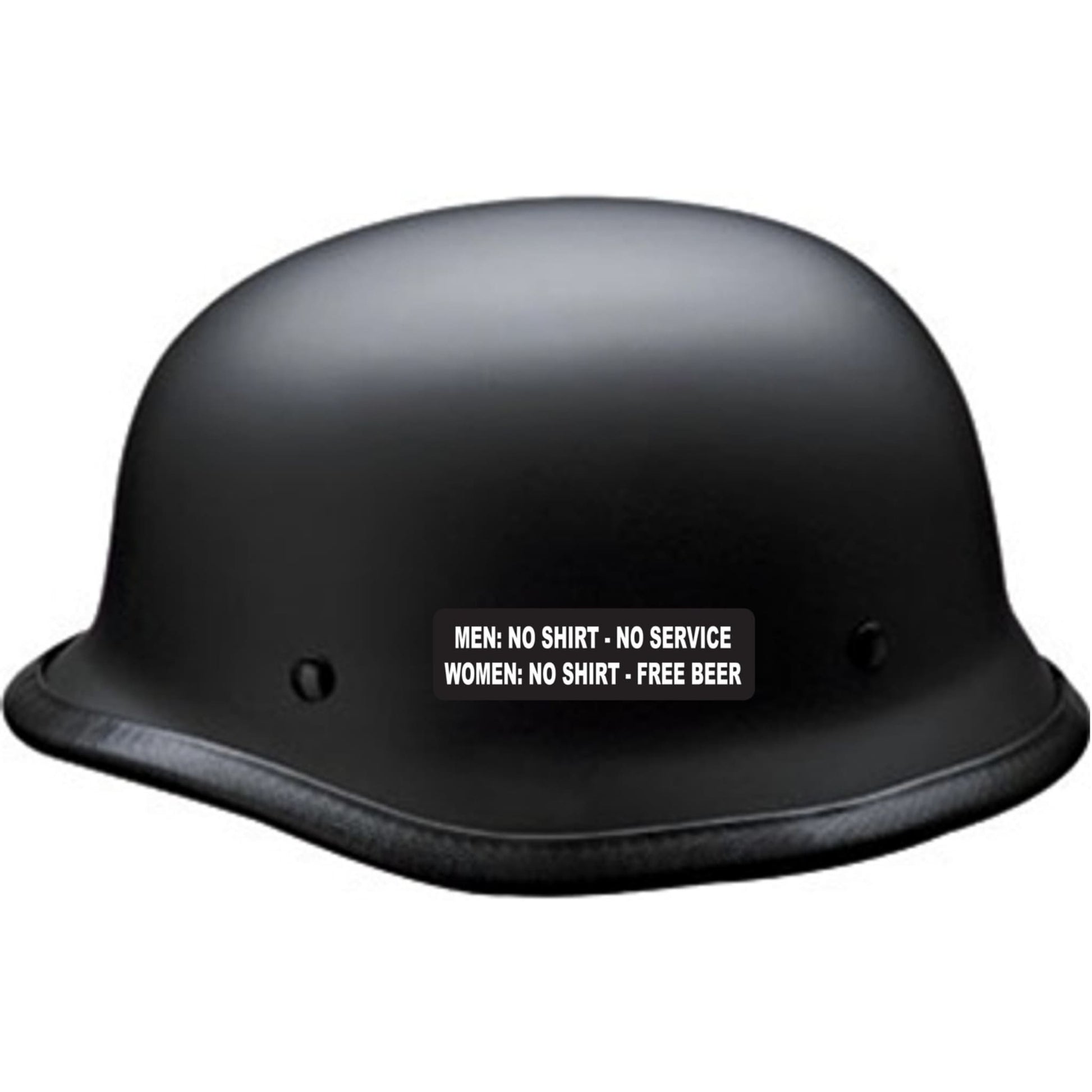 Men no shirt no service women no shirt free beer vinyl motorcycle helmet sticker on black helmet - funny biker decal