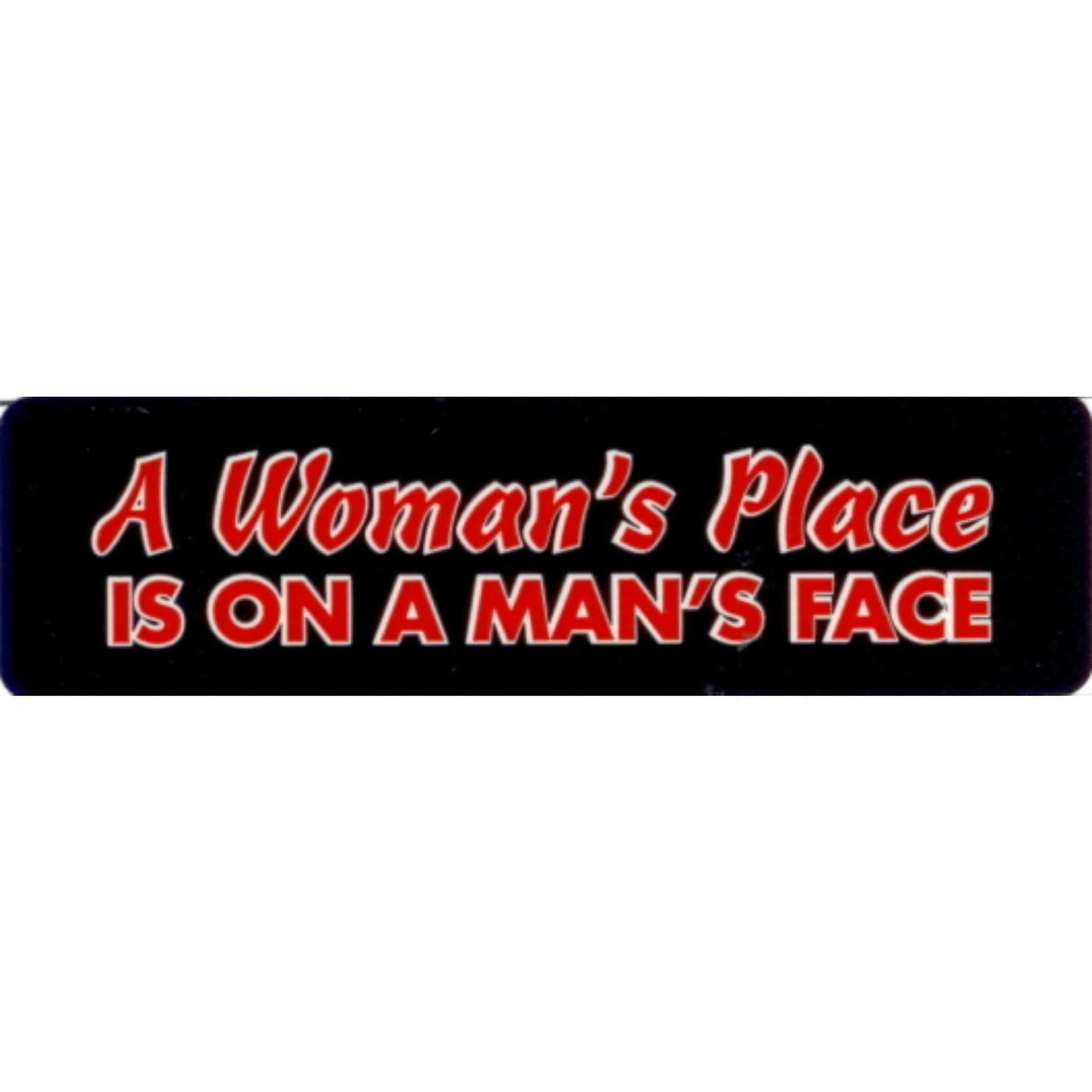 A woman's place is on a man's face vinyl motorcycle helmet stickers - bold biker decal