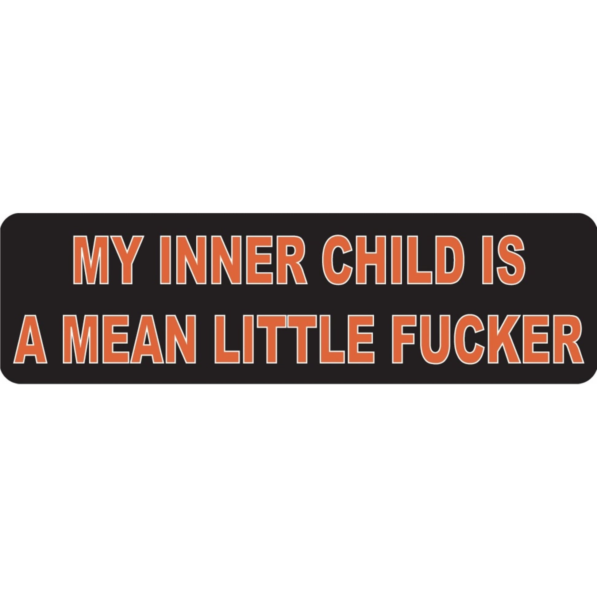 My inner child is a mean little fucker vinyl motorcycle helmet sticker - funny biker decal