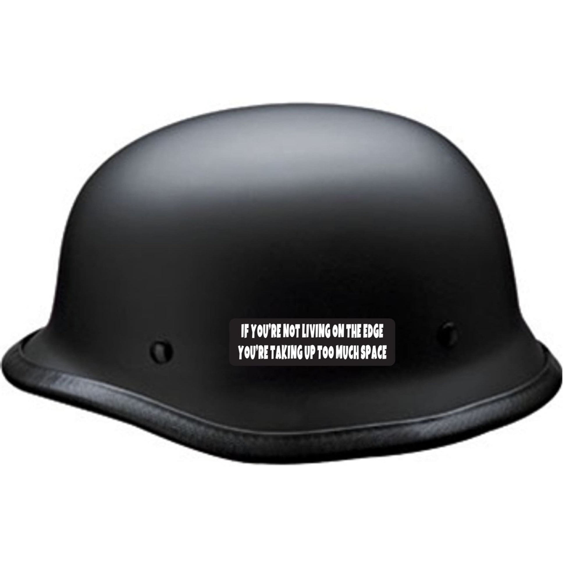 If you're not living on the edge you're taking up too much space vinyl motorcycle helmet sticker on black helmet - biker decal