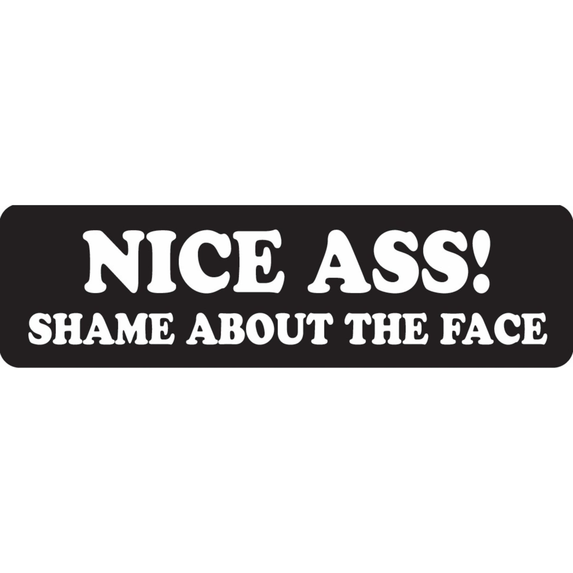 Nice ass shame about the face vinyl motorcycle helmet sticker - funny biker decal