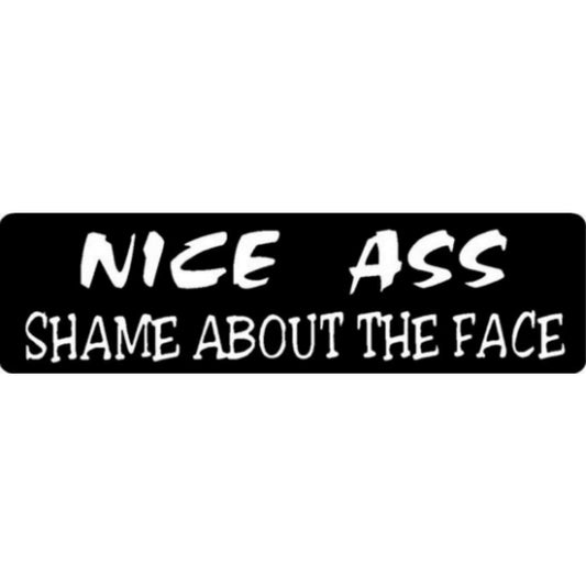 Nice ass shame about the face vinyl motorcycle helmet stickers - funny biker decal