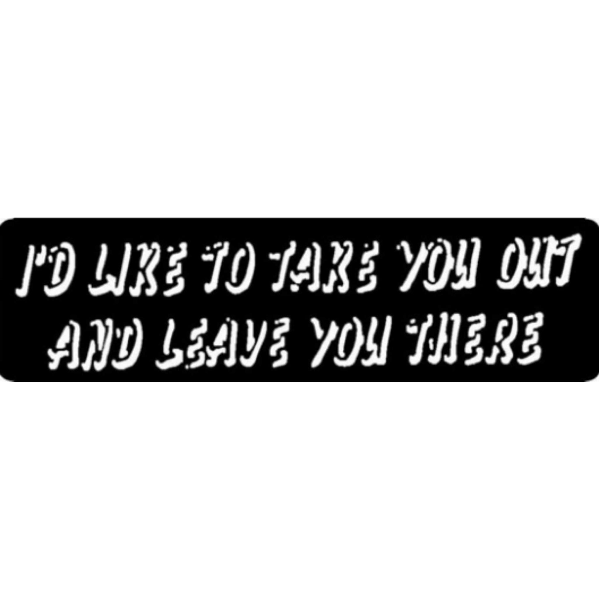 I'd like to take you out and leave you there vinyl motorcycle helmet stickers - funny biker decal