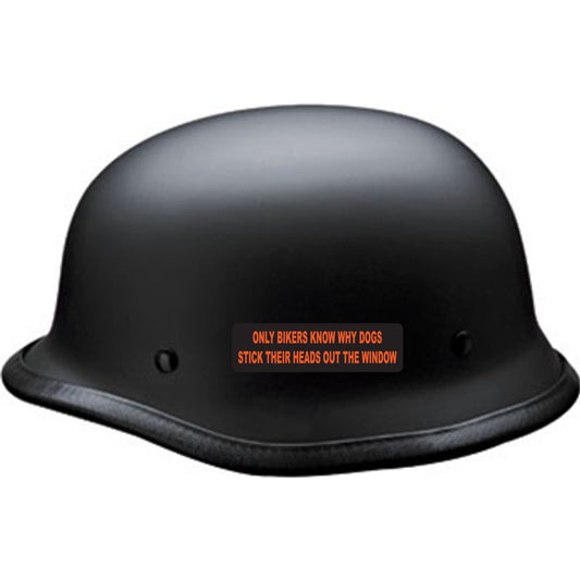 Only bikers know why dogs stick their heads out the window vinyl motorcycle helmet sticker on black helmet - funny biker decal