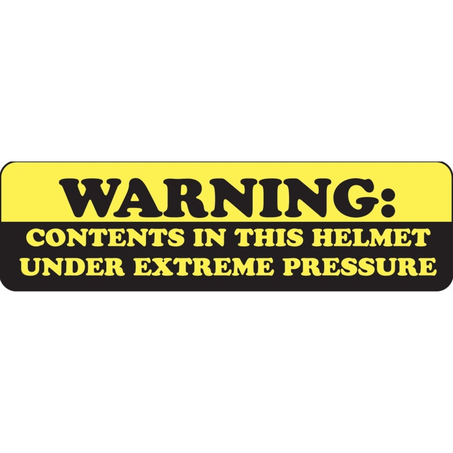 Warning contents in this helmet under extreme pressure vinyl motorcycle helmet sticker - funny biker decal