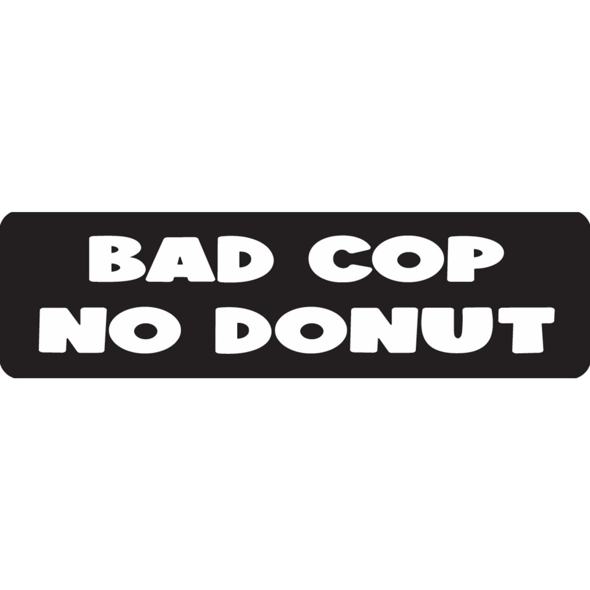 Bad cop no donut vinyl motorcycle helmet sticker - funny biker decal