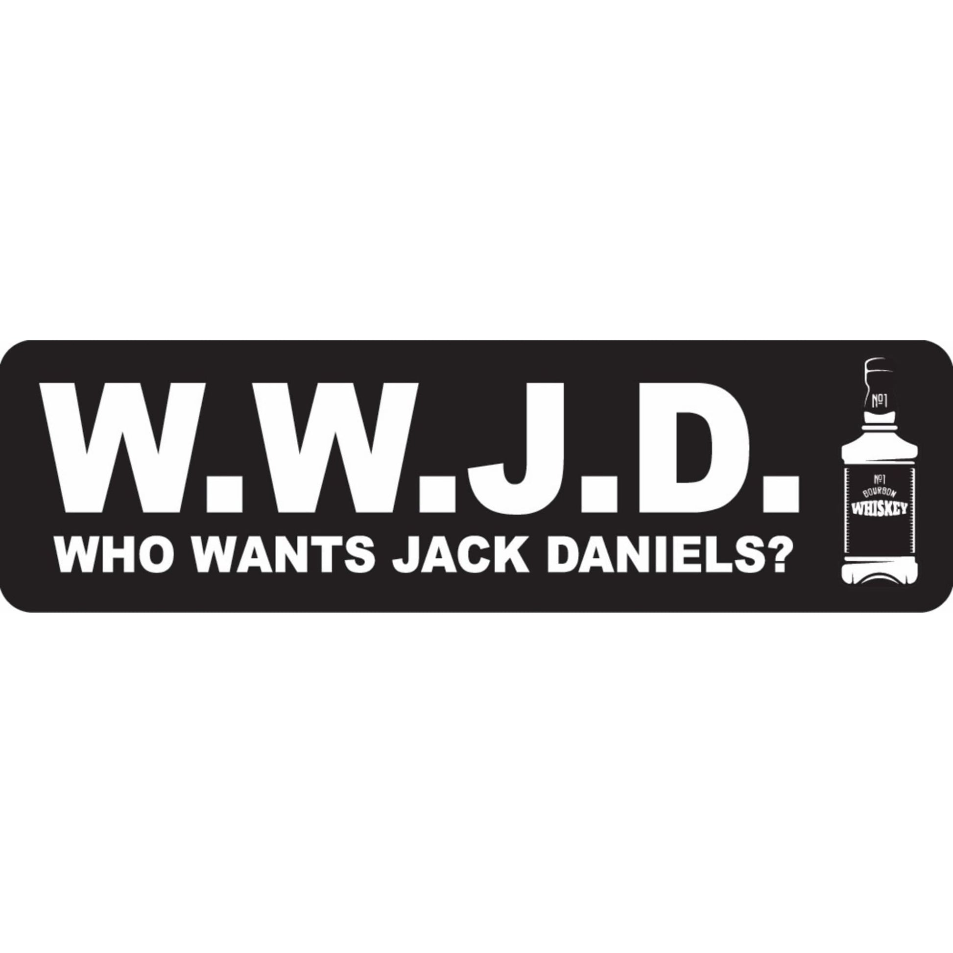 WWJD who wants Jack Daniels vinyl motorcycle helmet sticker - funny biker decal