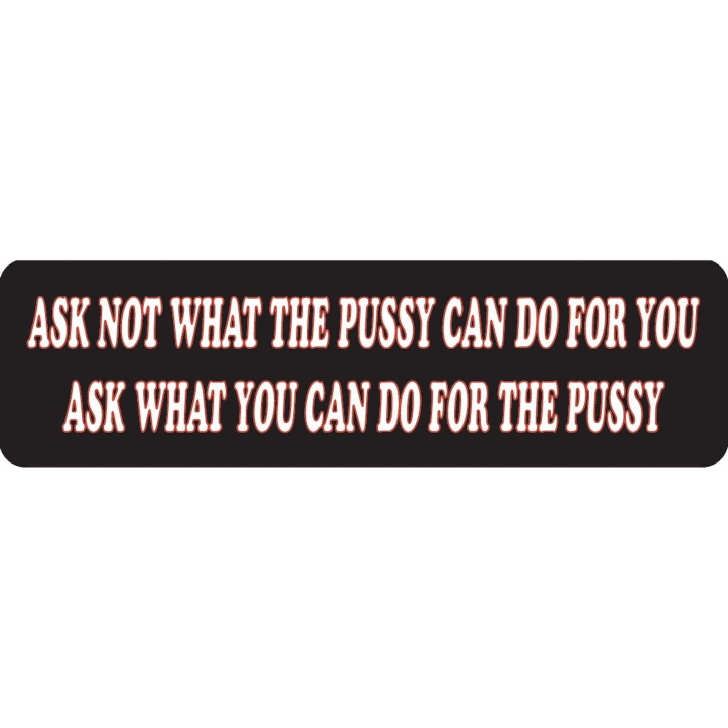 Ask not what the pussy can do for you ask what you can do for the pussy vinyl motorcycle helmet sticker - bold biker decal