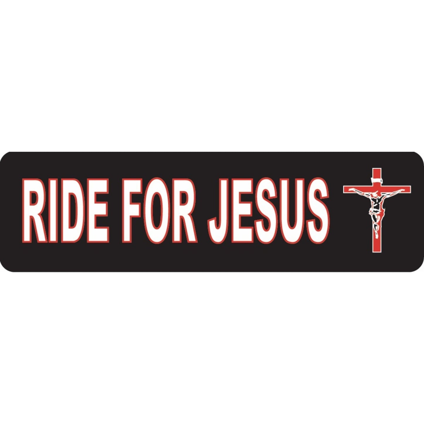 Ride for Jesus vinyl motorcycle helmet sticker - religious biker decal
