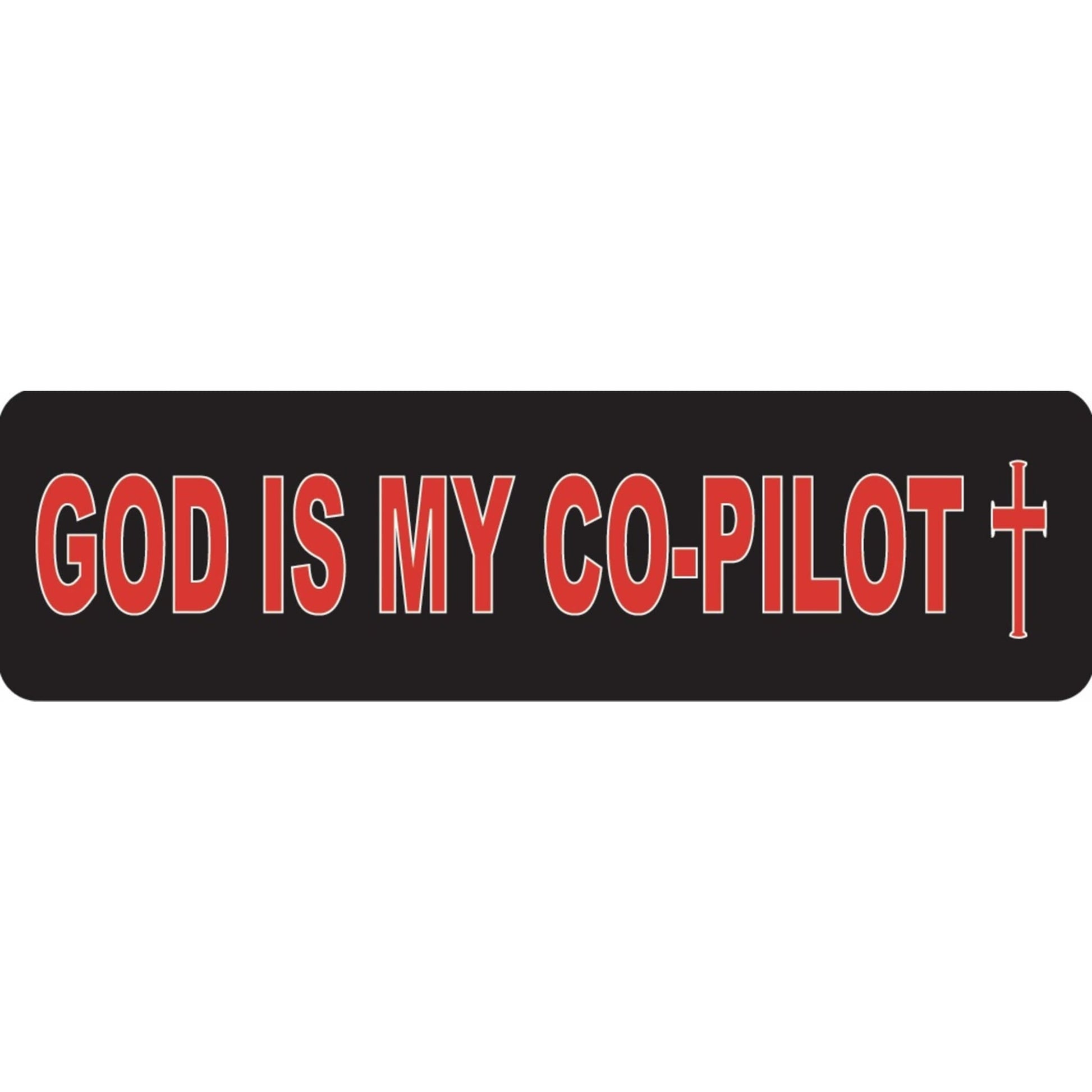 God is my co-pilot vinyl motorcycle helmet sticker - religious biker decal