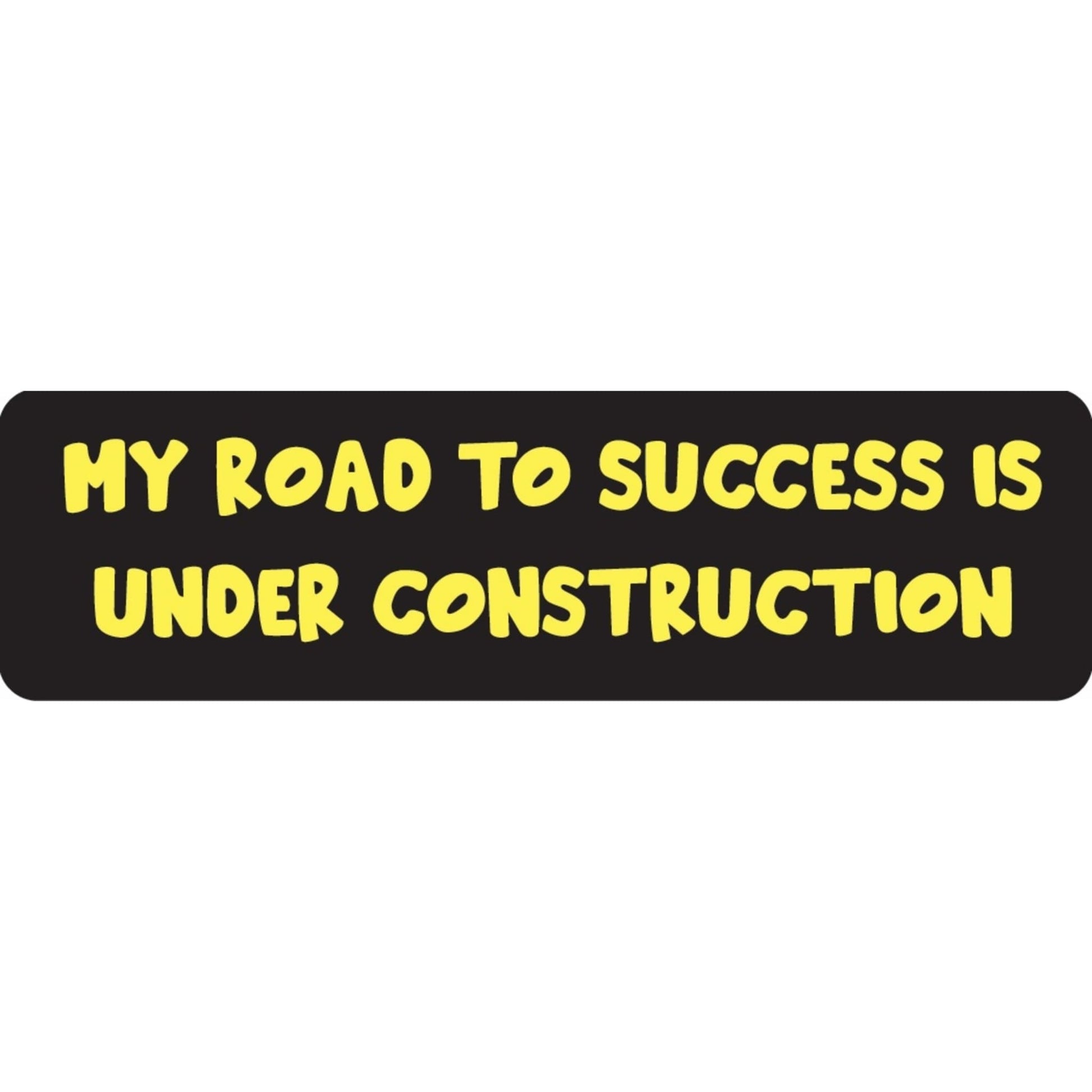 My road to success is under construction vinyl motorcycle helmet sticker - funny biker decal
