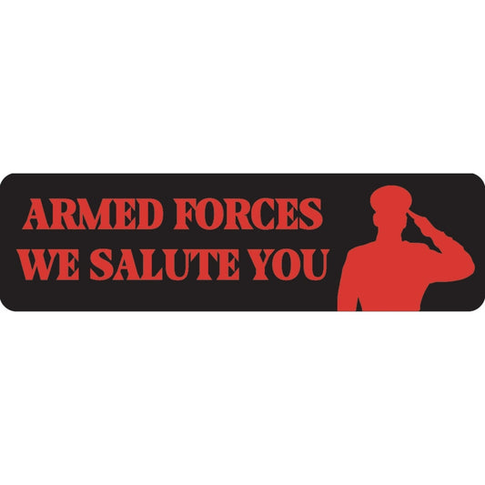 Armed forces we salute you vinyl motorcycle helmet sticker - military biker decal