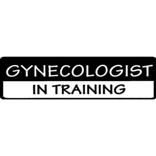Gynecologist in training vinyl motorcycle helmet stickers - funny biker decal
