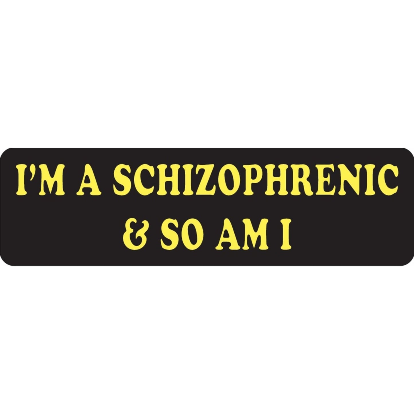 I'm a schizophrenic and so am I vinyl motorcycle helmet sticker - funny biker decal