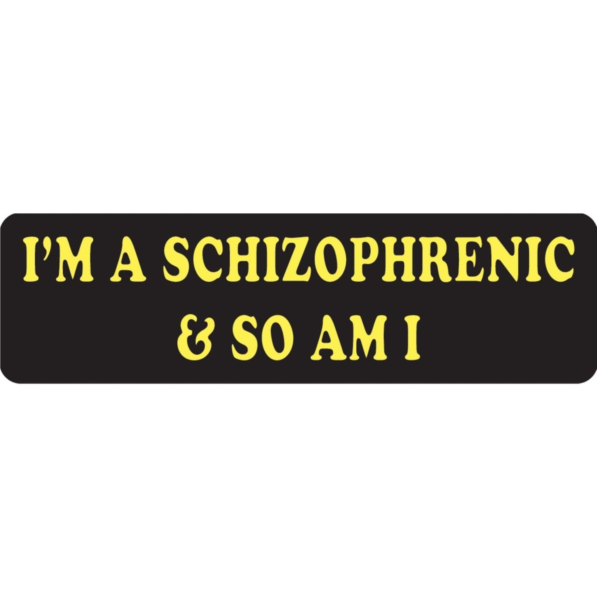 I'm a schizophrenic and so am I vinyl motorcycle helmet sticker - funny biker decal