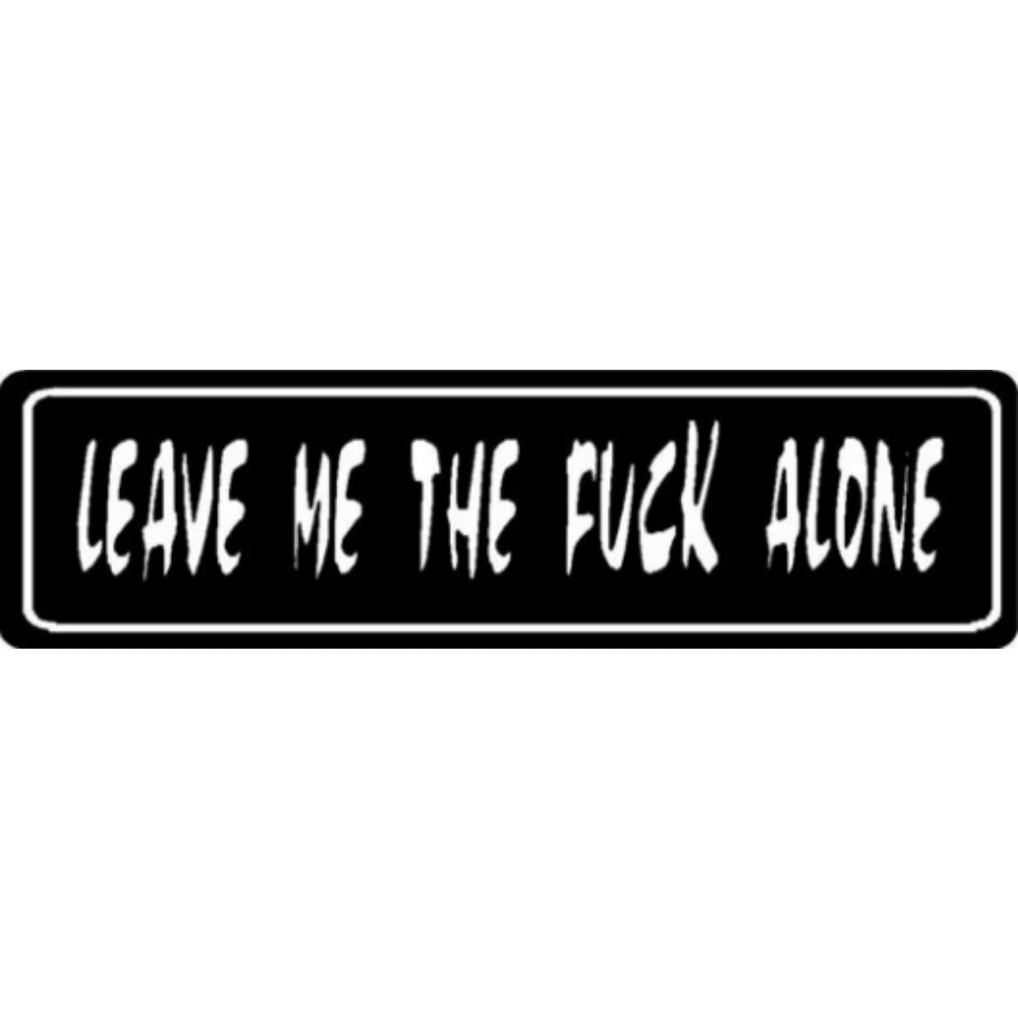 Leave me the fuck alone vinyl motorcycle helmet stickers - bold biker decal