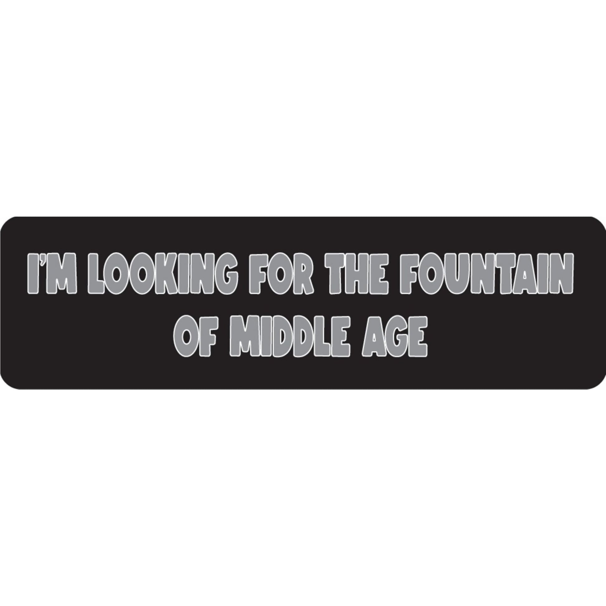 I'm looking for the fountain of middle age vinyl motorcycle helmet sticker - funny biker decal
