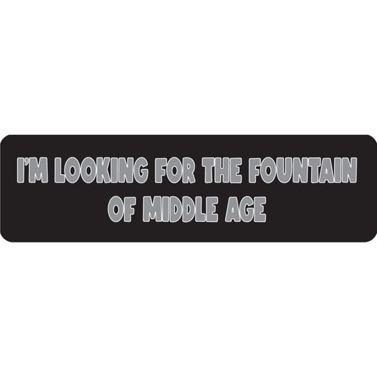 I'm looking for the fountain of middle age vinyl motorcycle helmet sticker - funny biker decal