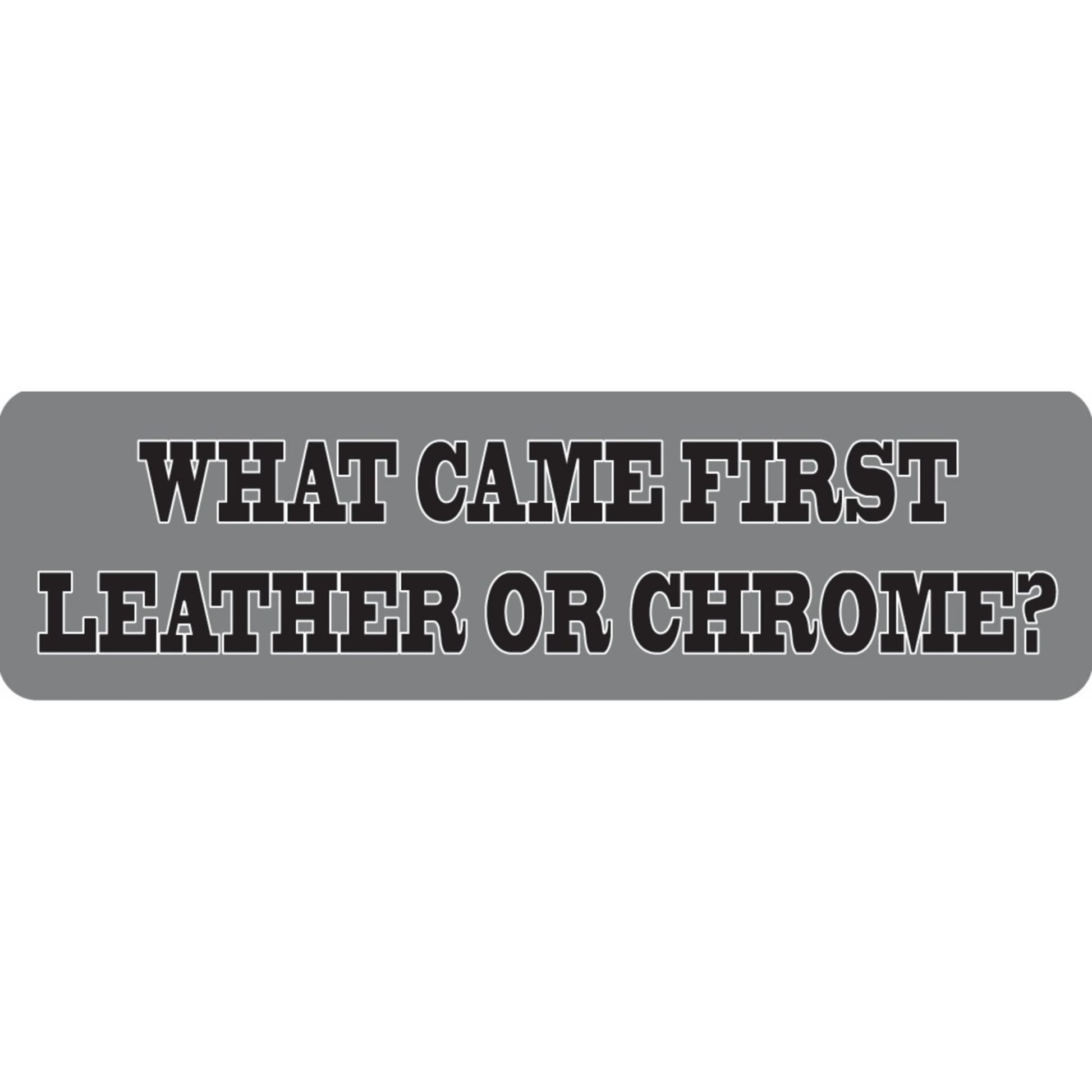 What came first leather or chrome vinyl motorcycle helmet sticker - biker decal