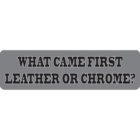 What came first leather or chrome vinyl motorcycle helmet sticker - biker decal