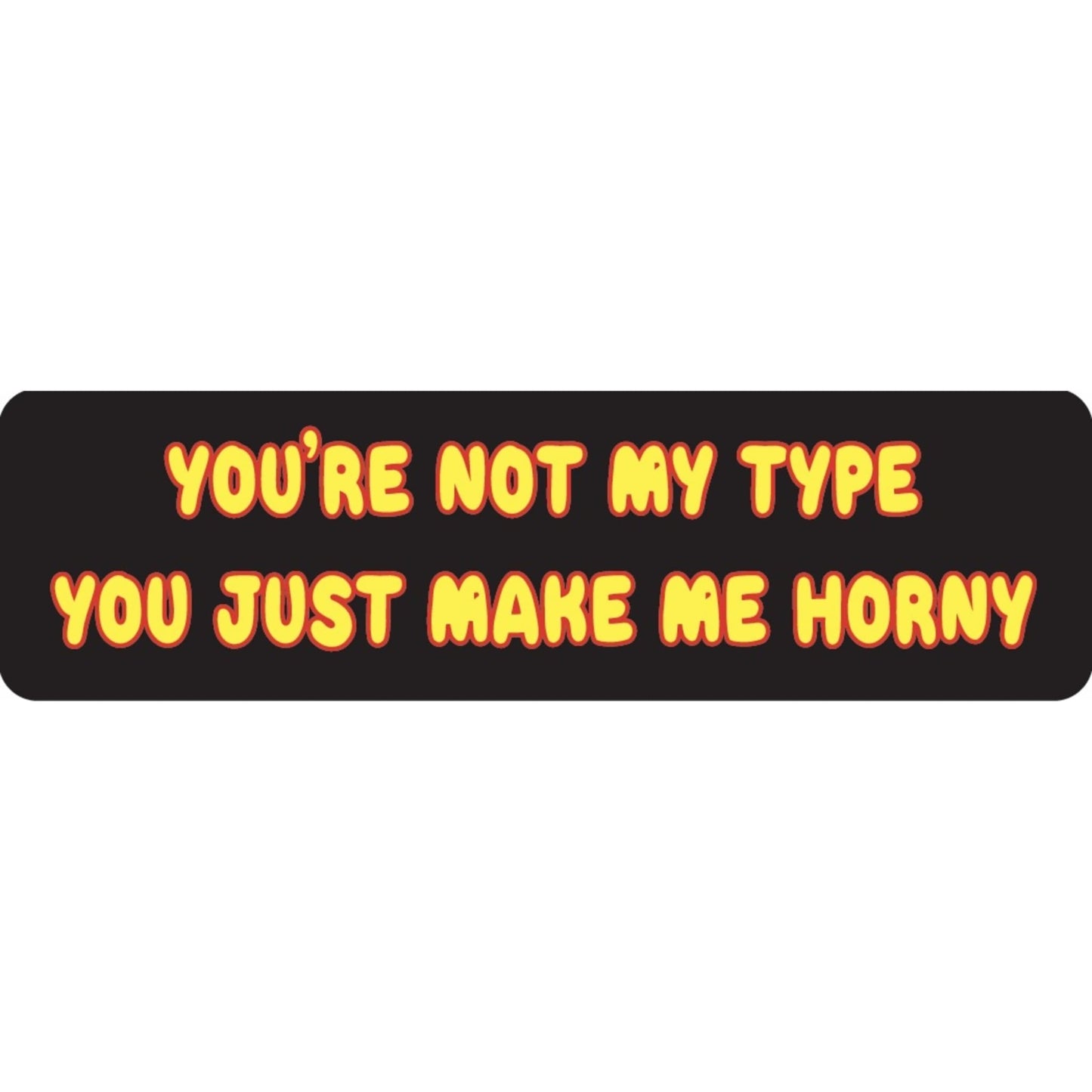You're not my type you just make me horny vinyl motorcycle helmet sticker - bold biker decal