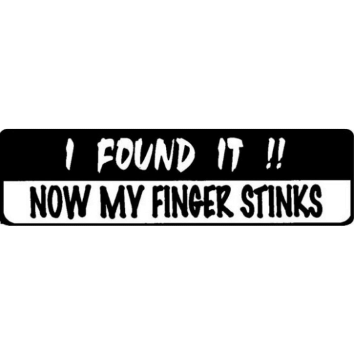 I found it now my finger stinks vinyl motorcycle helmet stickers - funny biker decal