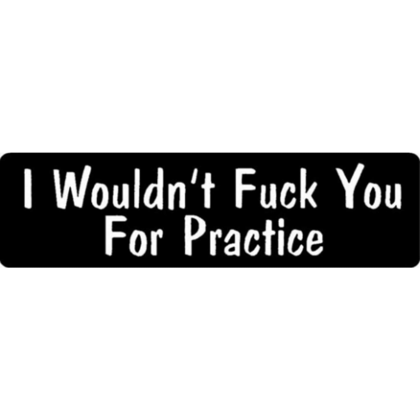  I wouldn't fuck you for practice vinyl motorcycle helmet stickers - bold biker decal