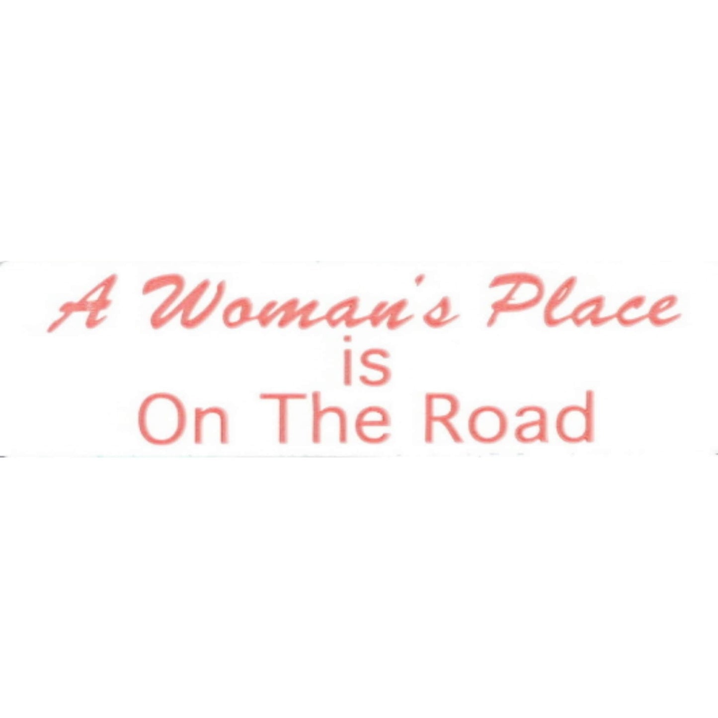 A woman's place is on the road vinyl motorcycle helmet stickers - women's biker decal