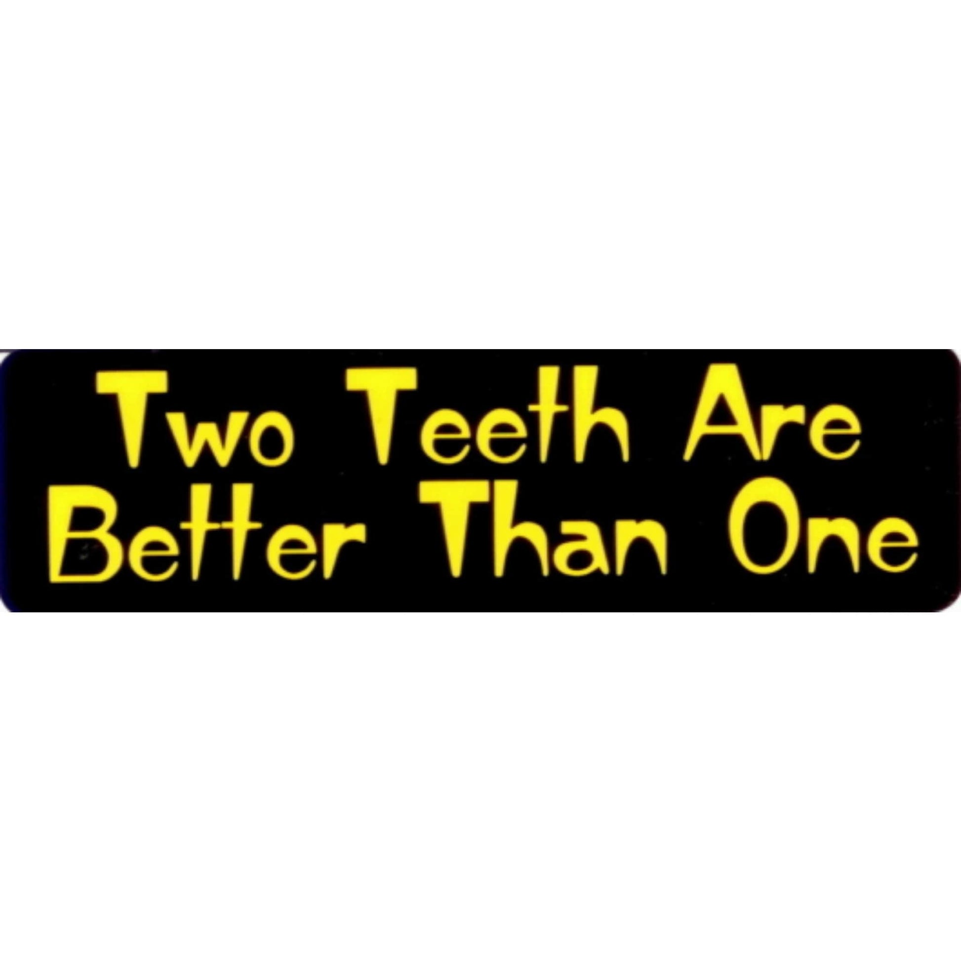 Two teeth are better than one vinyl motorcycle helmet stickers - funny biker decal
