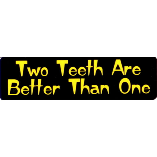 Two teeth are better than one vinyl motorcycle helmet stickers - funny biker decal