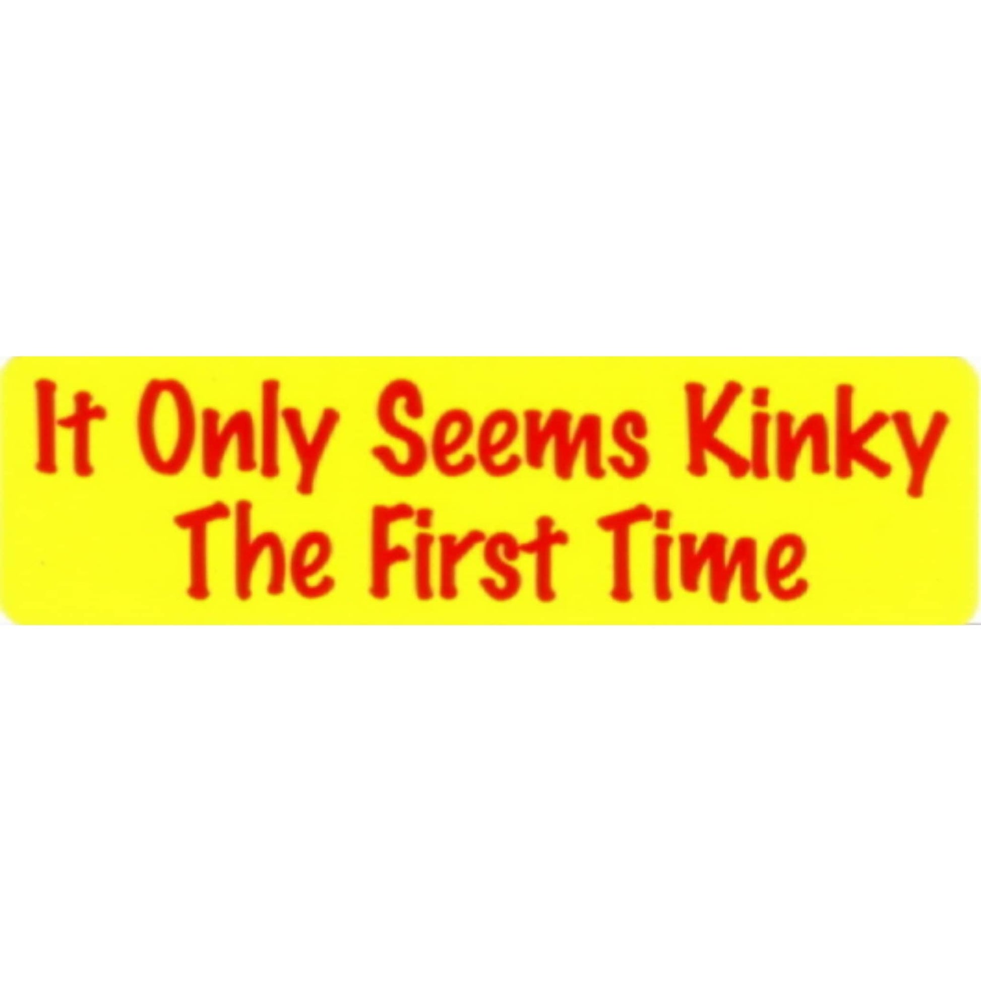 It only seems kinky the first time vinyl motorcycle helmet stickers - funny biker decal