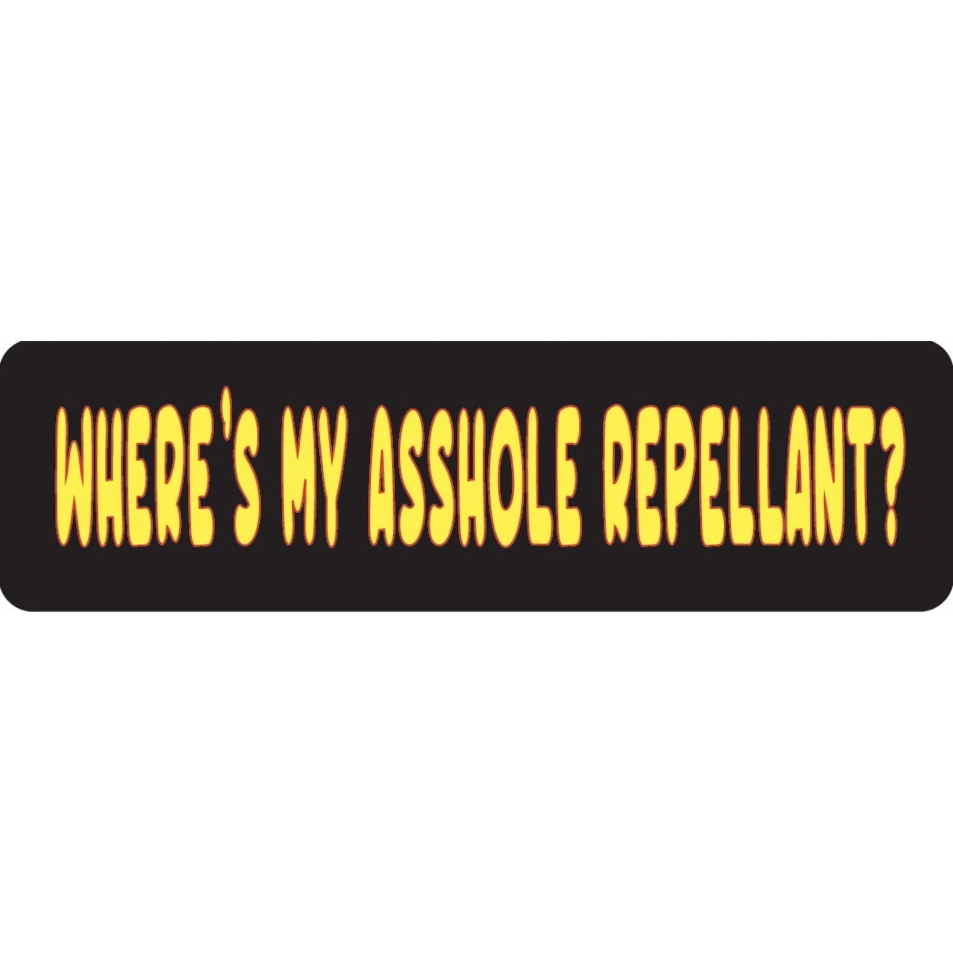 Where's my asshole repellant vinyl motorcycle helmet sticker - funny biker decal