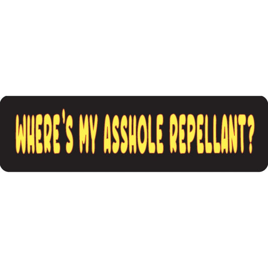 Where's my asshole repellant vinyl motorcycle helmet sticker - funny biker decal