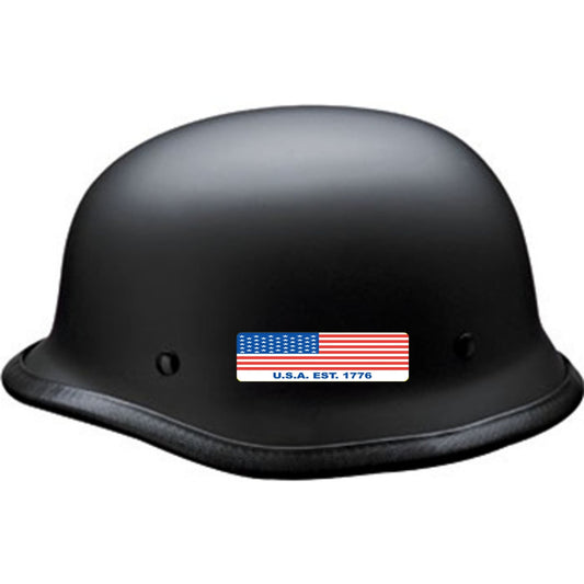 American flag USA est. 1776 vinyl motorcycle helmet sticker on a helmet - patriotic biker decal