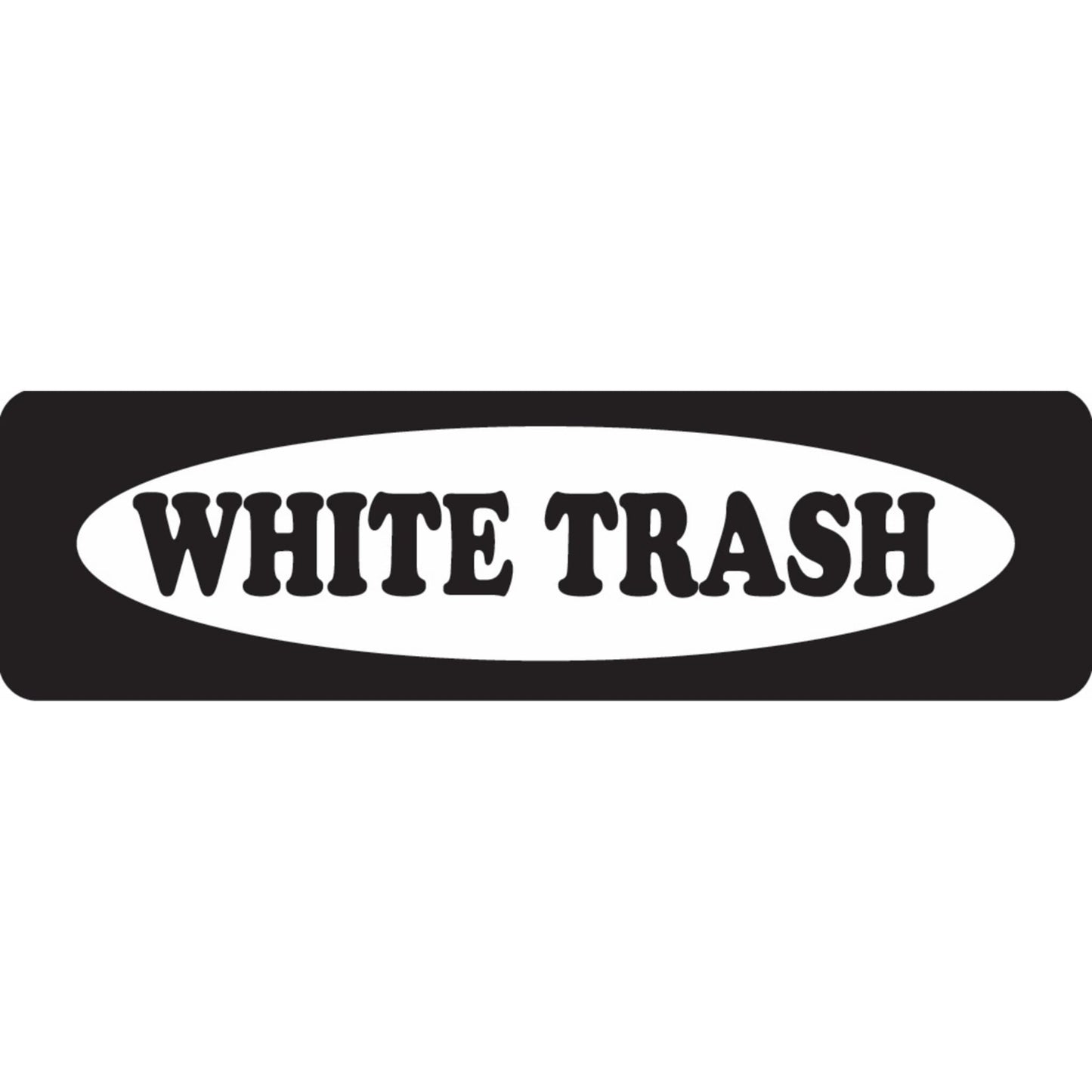 White trash vinyl motorcycle helmet sticker - bold biker decal