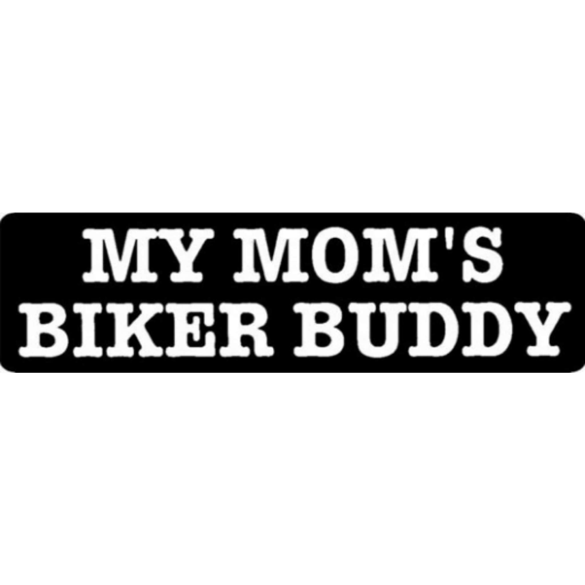 My mom's biker buddy vinyl motorcycle helmet stickers - biker decal