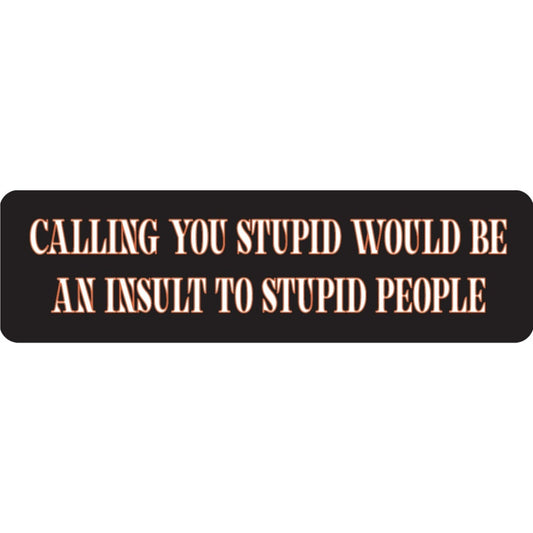 Calling you stupid would be an insult to stupid people vinyl motorcycle helmet sticker - funny biker decal