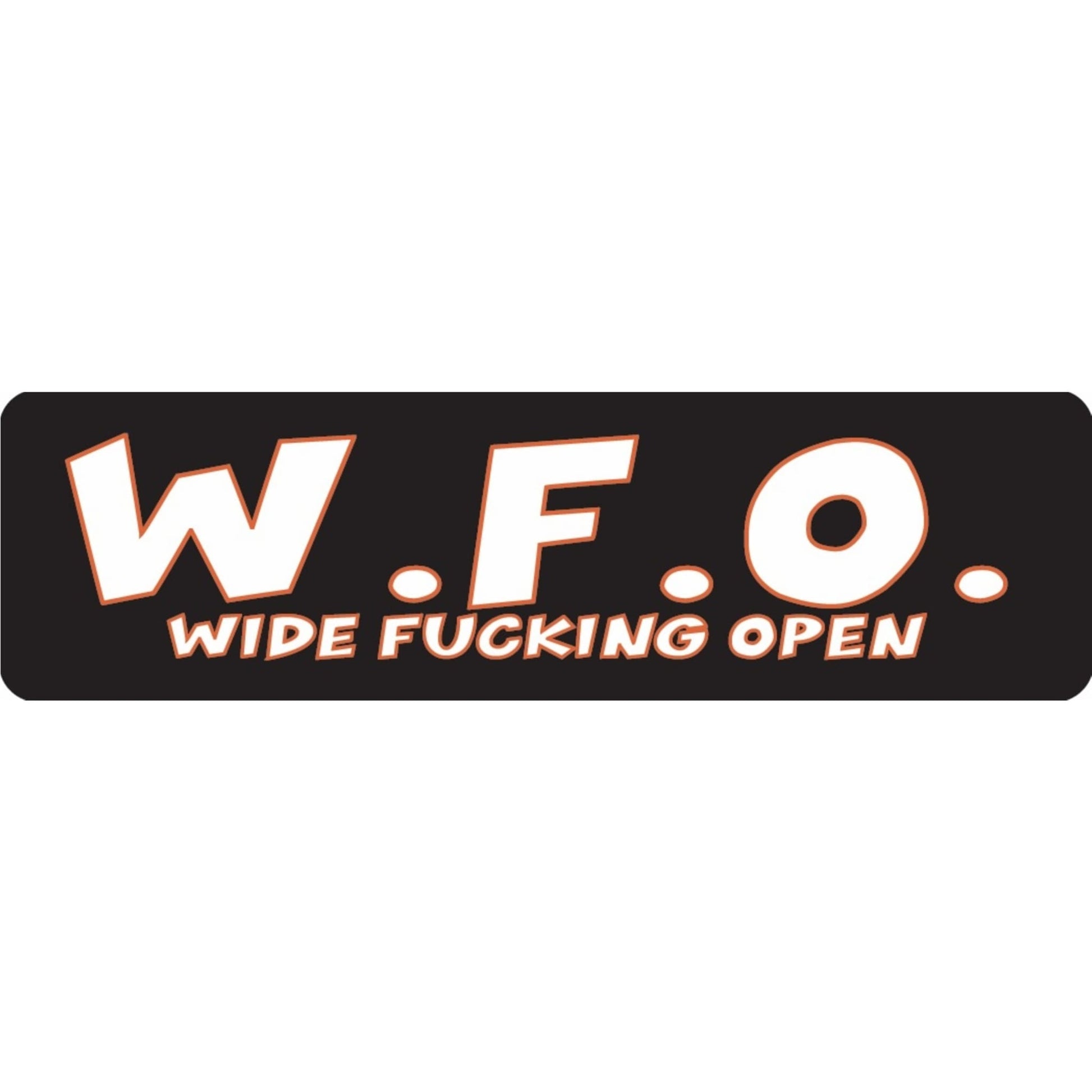 WFO wide fucking open vinyl motorcycle helmet sticker - biker decal