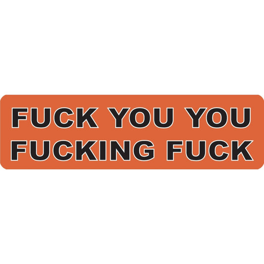 Fuck you you fucking fuck vinyl motorcycle helmet sticker - bold biker decal