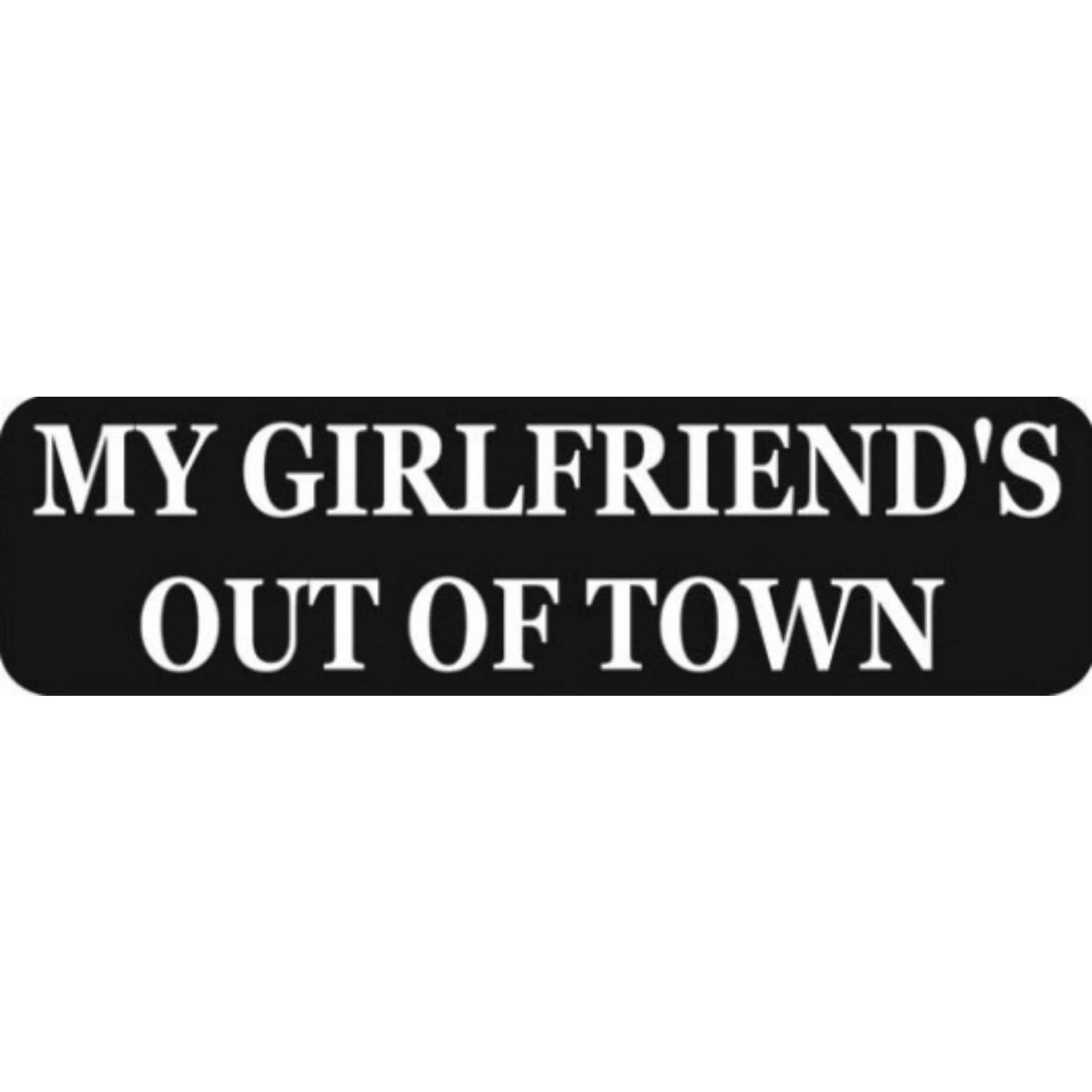 My ol lady is out of town vinyl motorcycle helmet stickers - funny biker decal