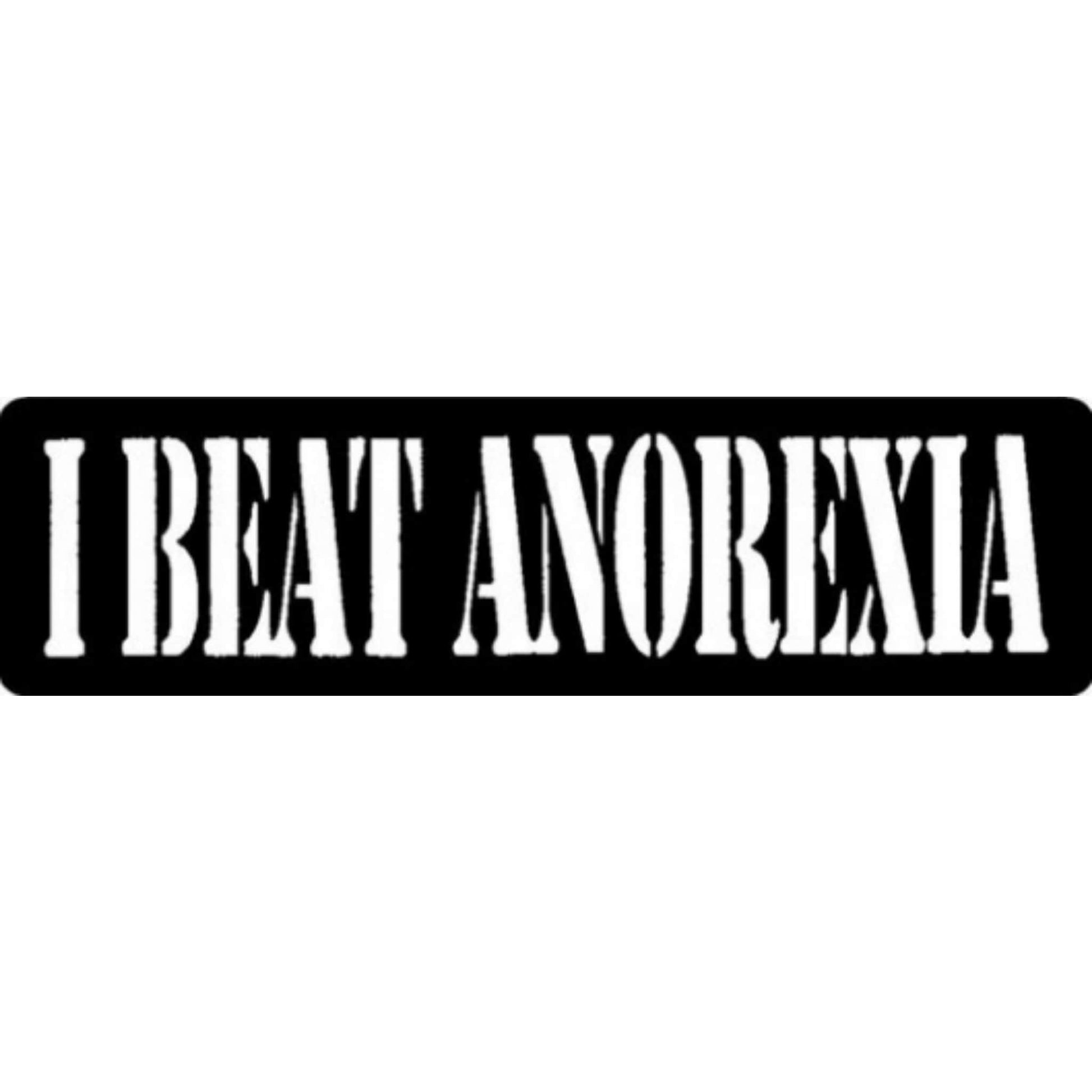 I beat anorexia vinyl motorcycle helmet stickers - funny biker decal